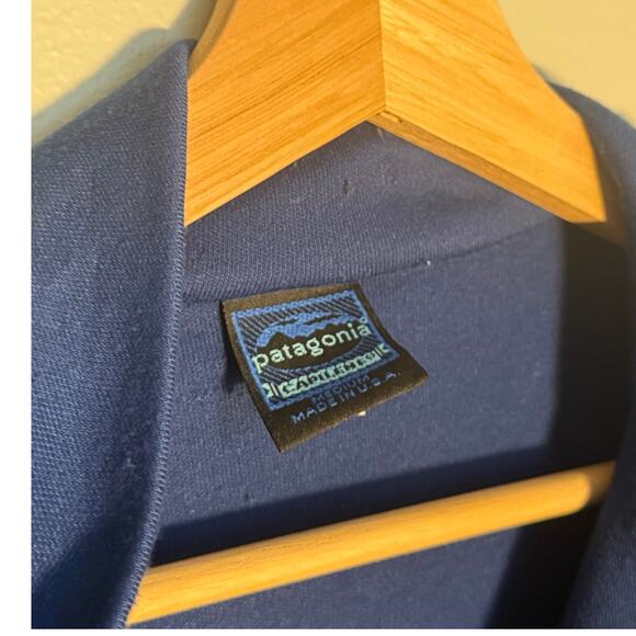 Men's M Vintage 80/90s Old Tag Navy Blue Patagonia Capilene 1/4 Zip Base Layer - Picture 2 of 4